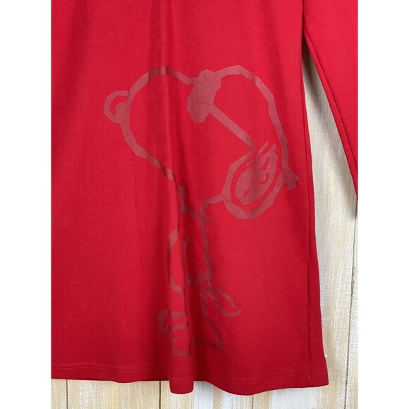 Snoopy Red White & Blue Hoodie Fleece Sweatshirt Lounge Dress - Picture 2 of 13